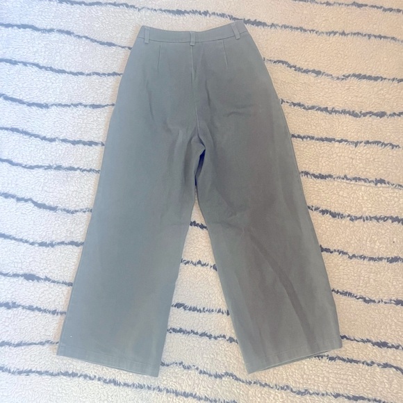 Oak + Fort Wide Leg Denim Trousers in sage green size 0, fits like size 2 - Picture 2 of 2